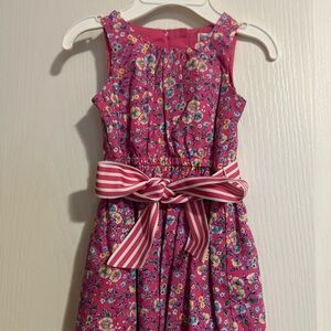 Ralph Lauren Pink Floral baby Dress with Striped Bow 3 month